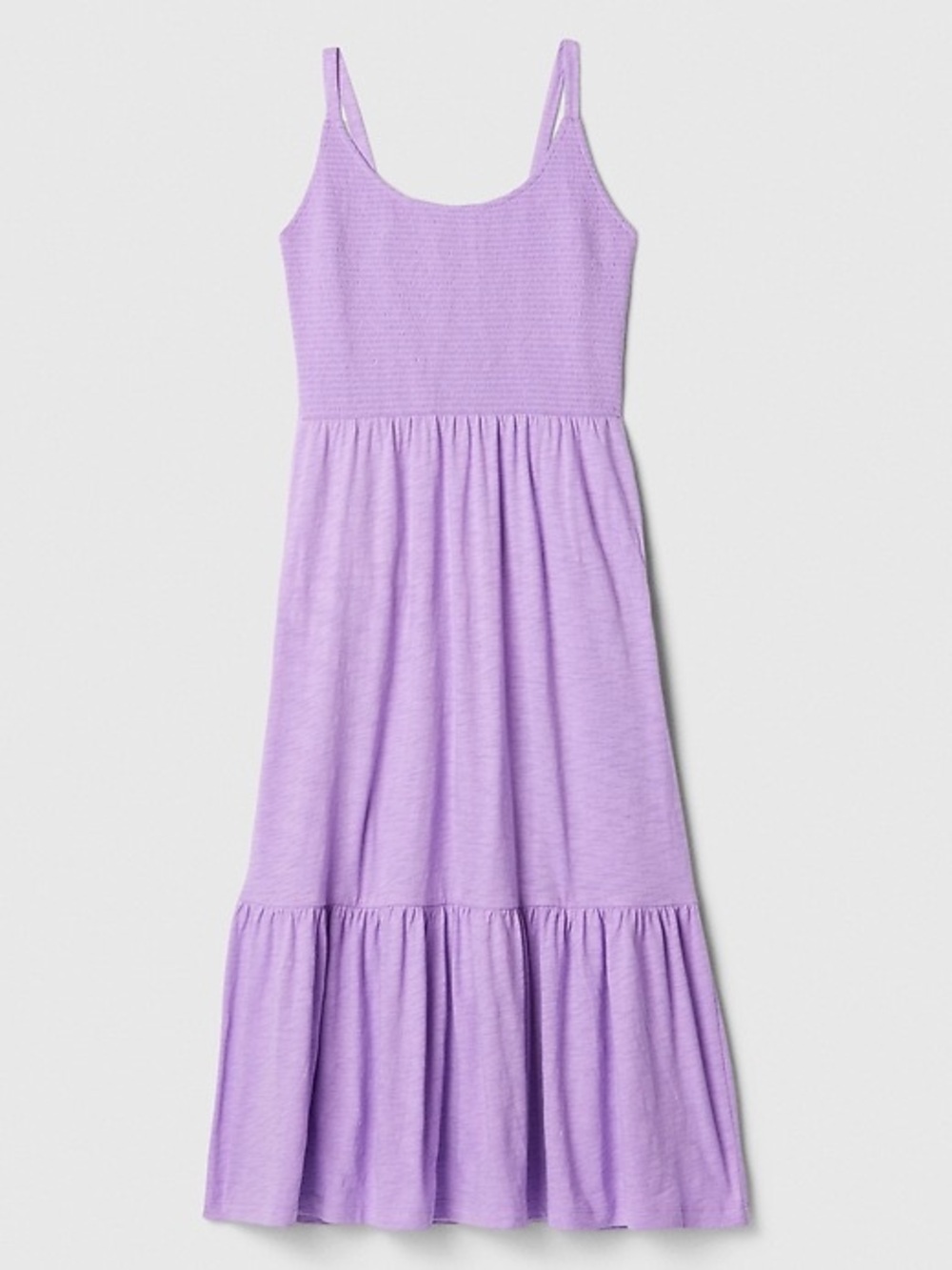 NEW GAP ForeverSoft Smocked Midi Dress Lilac Purple 100% Cotton XXL
